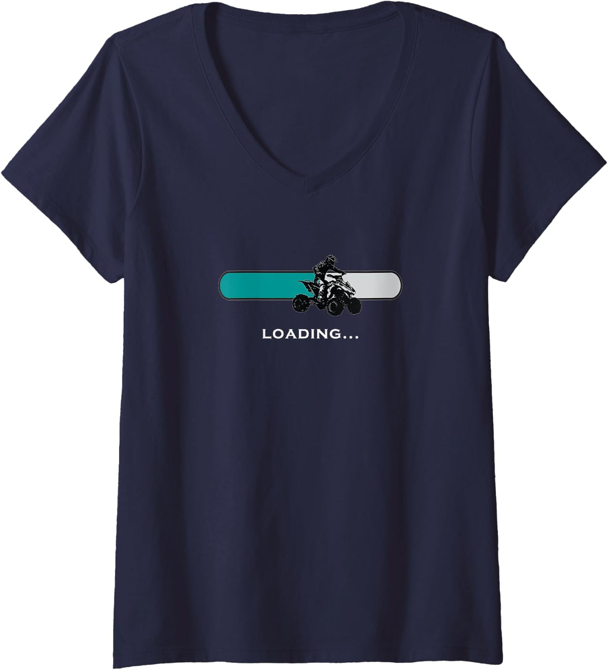 ATV quad clothing - off road ATV loading V-Neck T-Shirt - Navy Blue