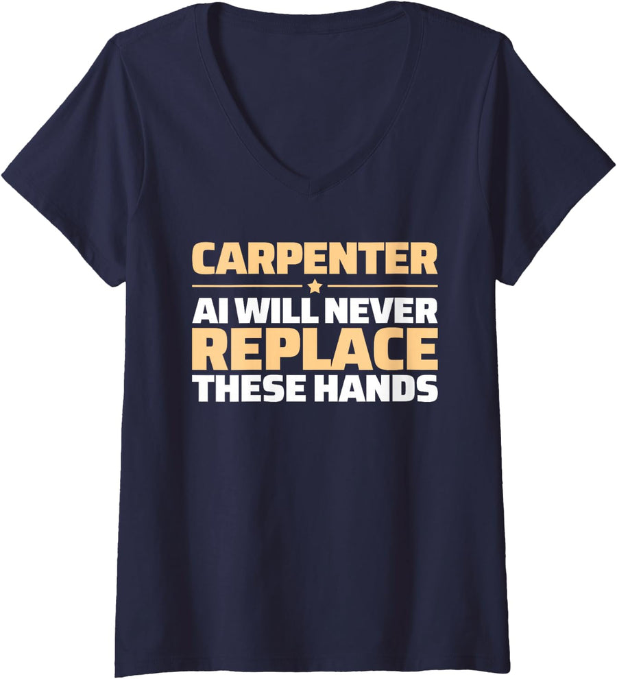 Women's Carpenter Never Replace V-Neck T-Shirt - Navy Blue