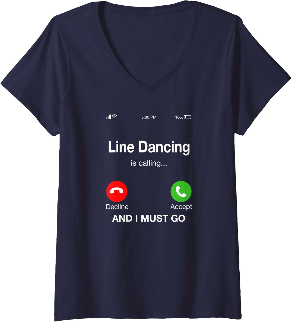 Women's Line Dancing is Calling and i Must go! V-Neck T-Shirt - Navy Blue
