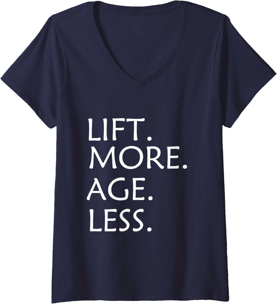 Womens LIFT MORE AGE LESS V-Neck T-Shirt - Navy Blue