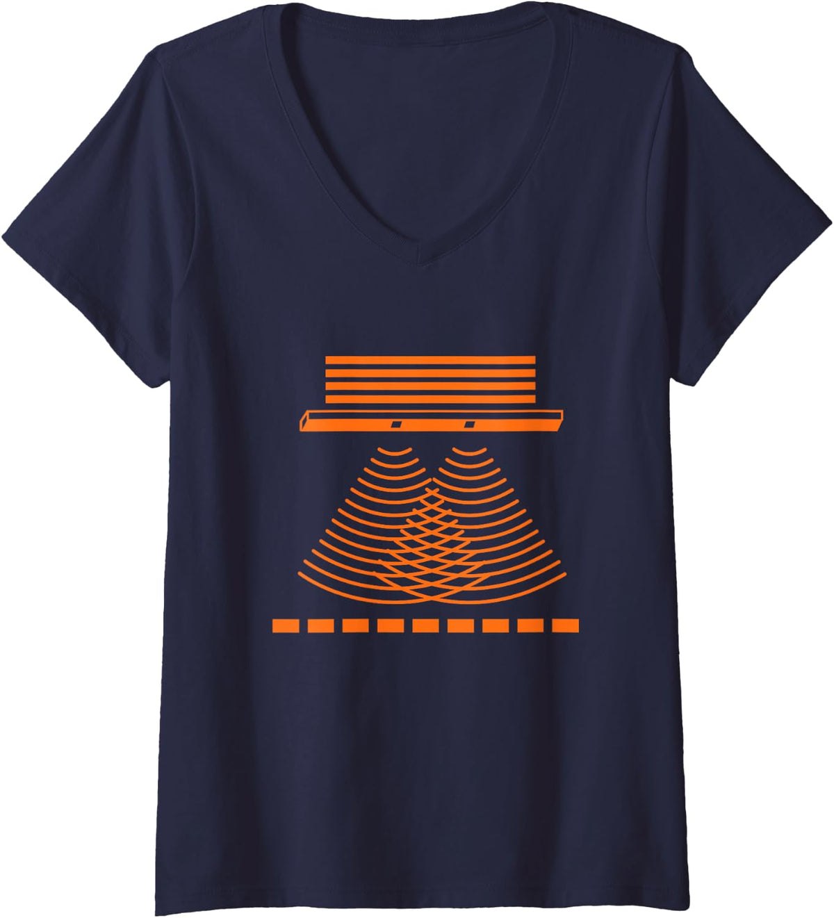 Women's Quantum Physics Double Slit Experiment Physicists Science V-Neck T-Shirt - Navy Blue