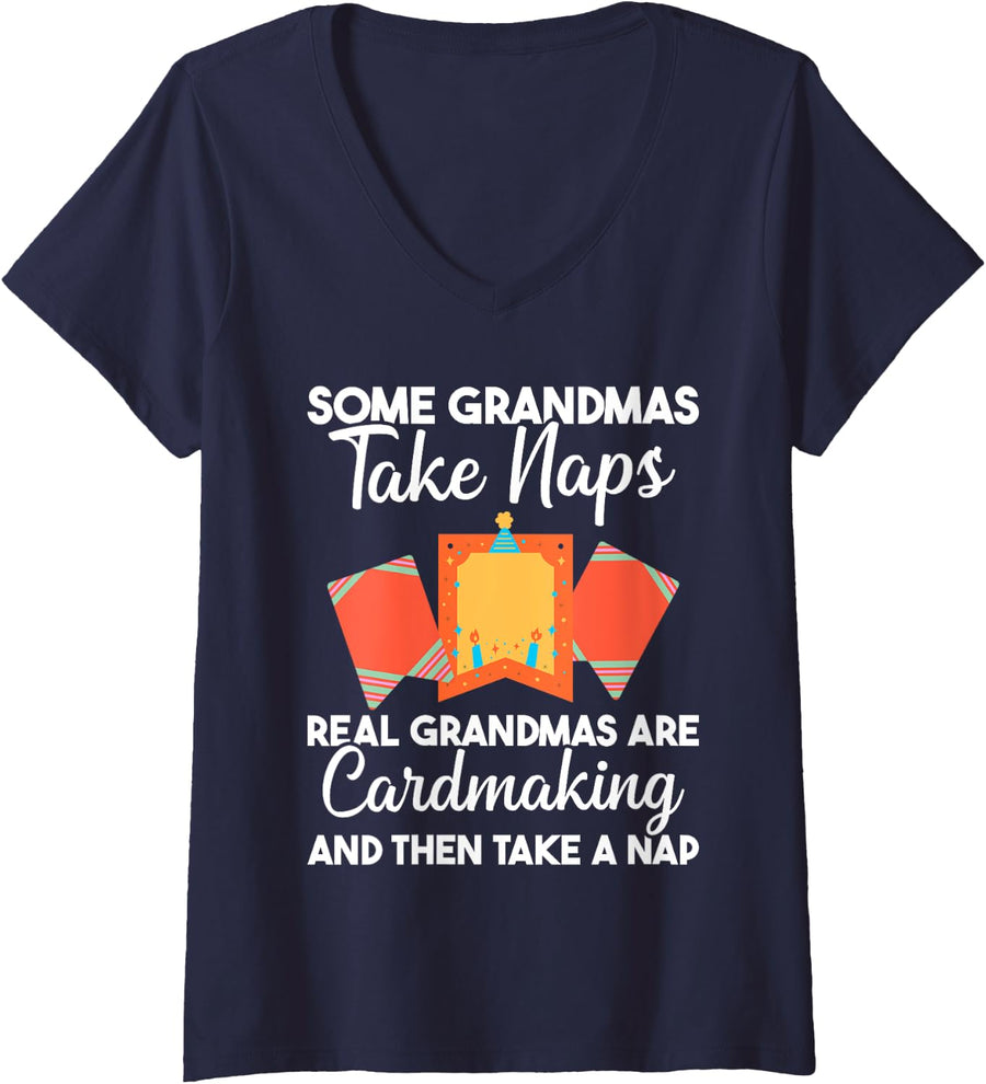Womens Cardmaker Kits for Adults Scrapbooking Craft Cardmaking V-Neck T-Shirt - Navy Blue