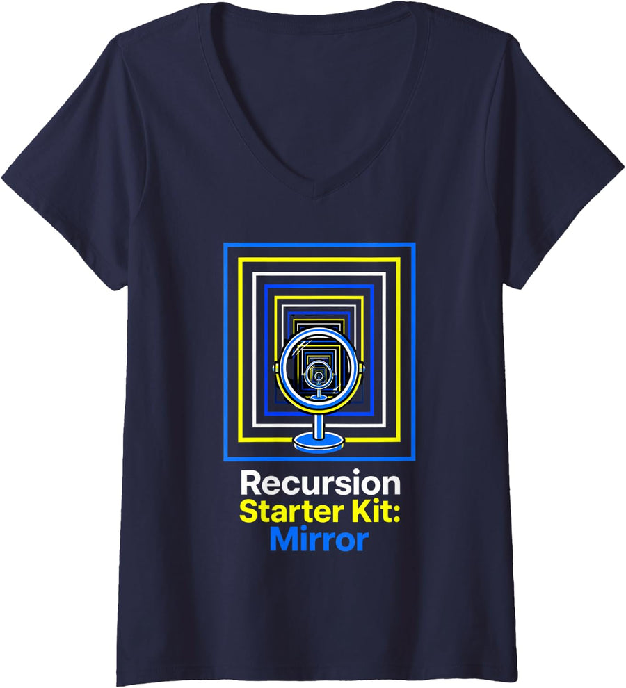 Women's Software Engineer Dev Web Developer Backend Frontend V-Neck T-Shirt - Navy Blue
