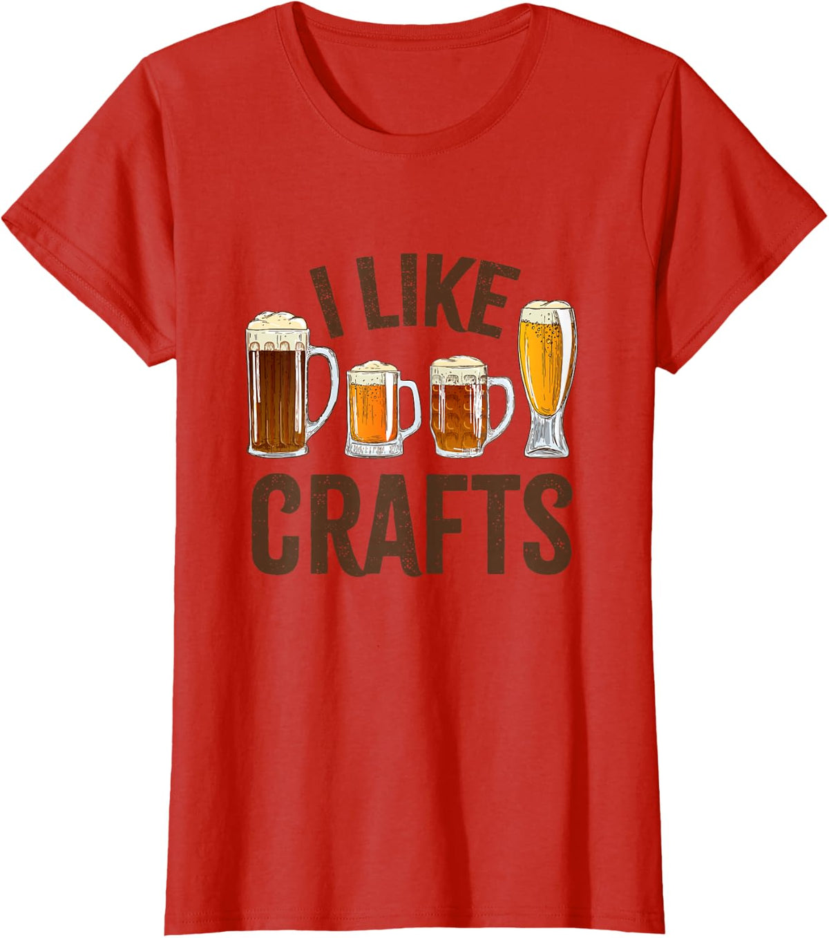 Funny Vintage Design Beer Day Retro I Like Crafts T-Shirt - Red