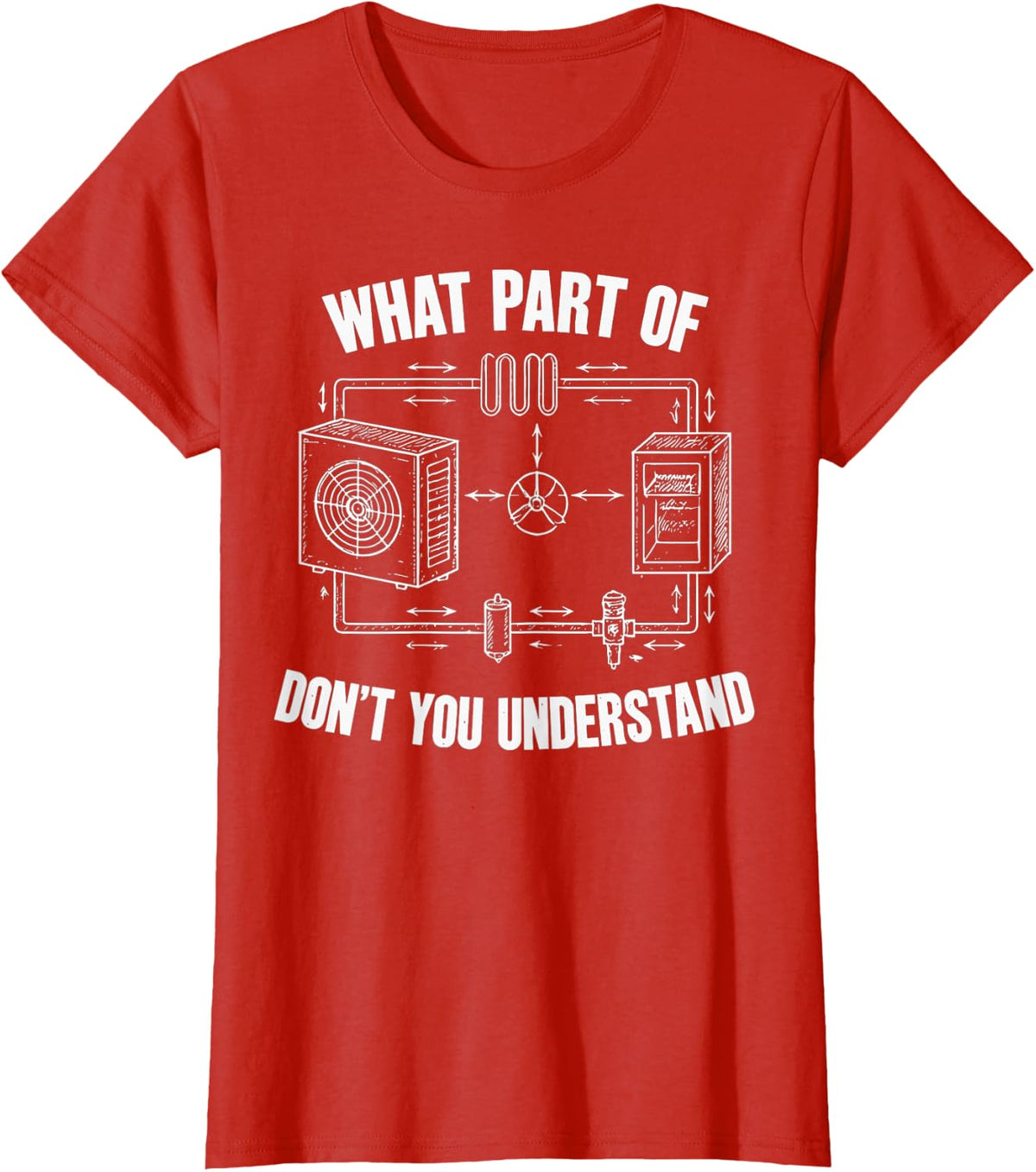 HVAC Technician Men Dad Installer Engineers Tech HVAC Tech T-Shirt - Red