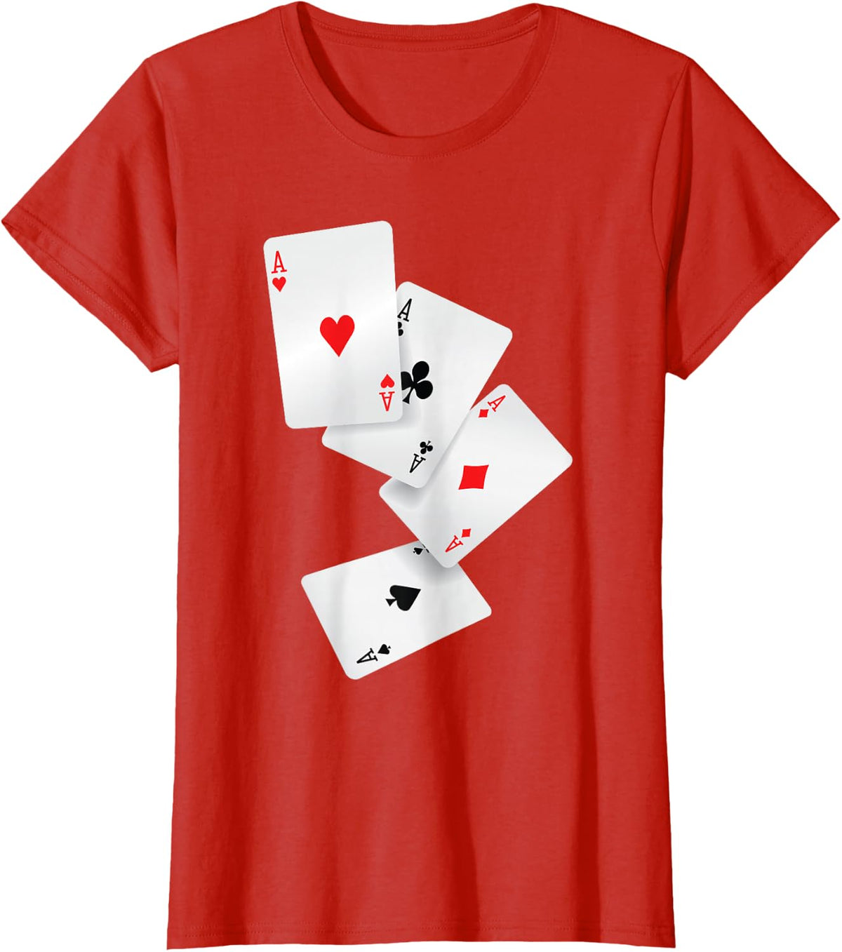 Four Aces Poker Pro Lucky Player Winner Costume Hand T-Shirt - Red