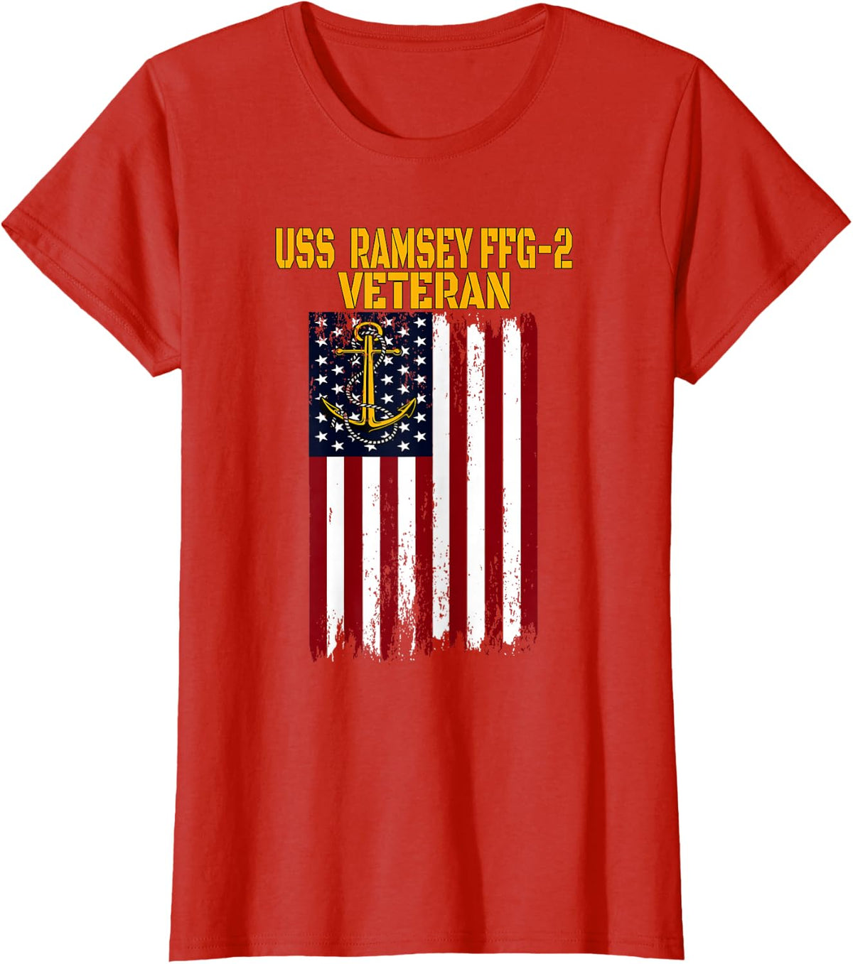 USS Ramsey FFG-2 Frigate Veterans Day Father's Day T-Shirt - Red