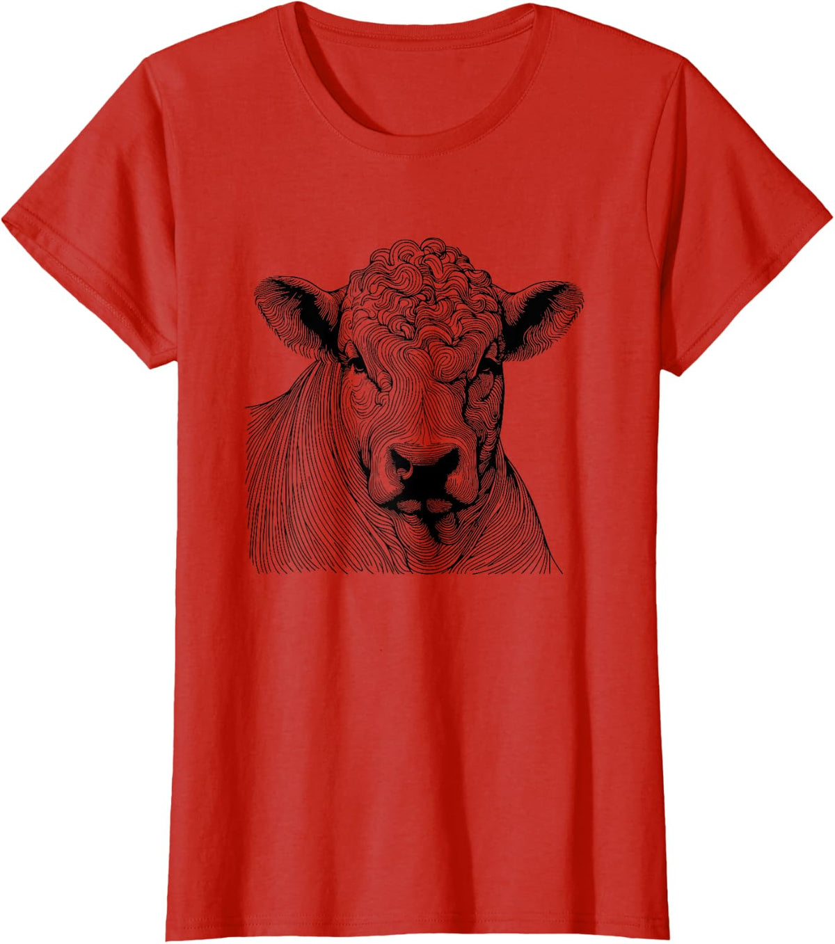 Fingerprint Cow Farmer Breeder - Charolais Cattle T-Shirt - Red