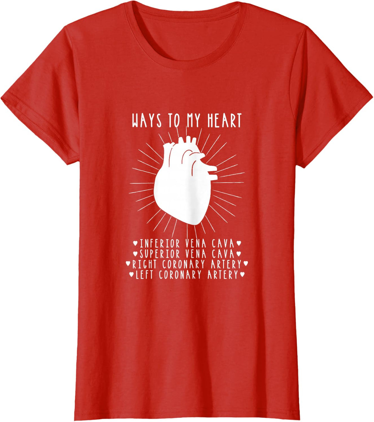 Funny Cardiologist T-Shirt Gift for Medical Student Heart Anatomy Tee - Red