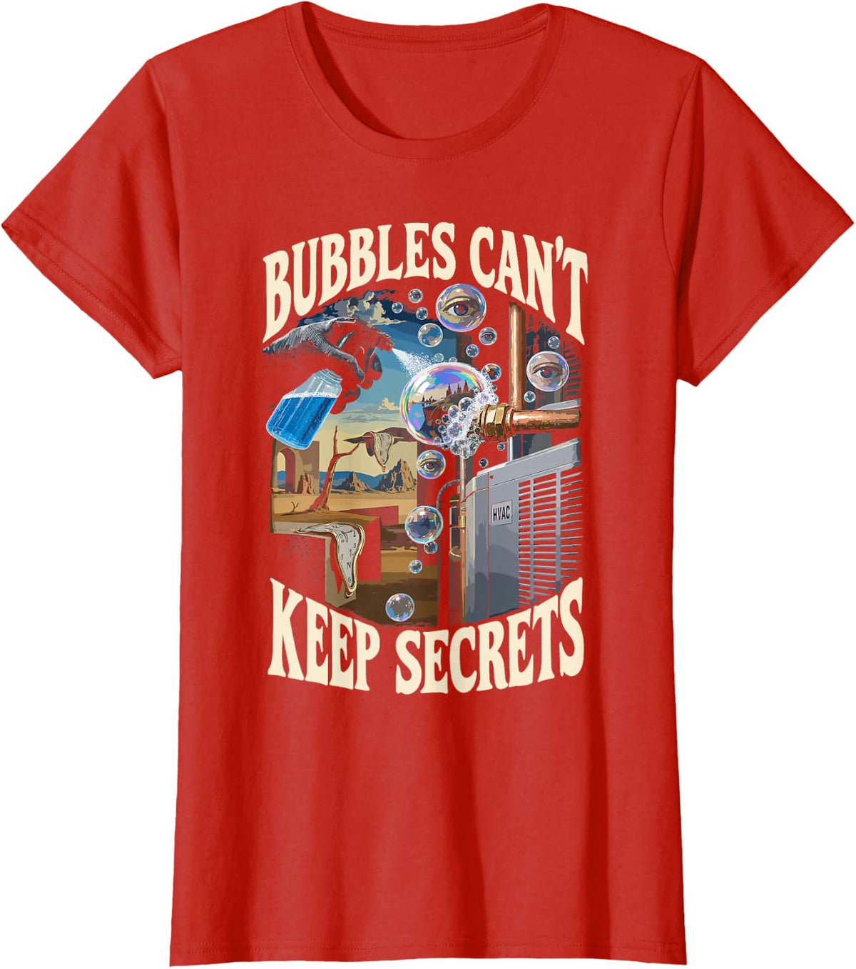 Funny HVAC Tech HVAC Technician Leak Bubbles T-Shirt - Red