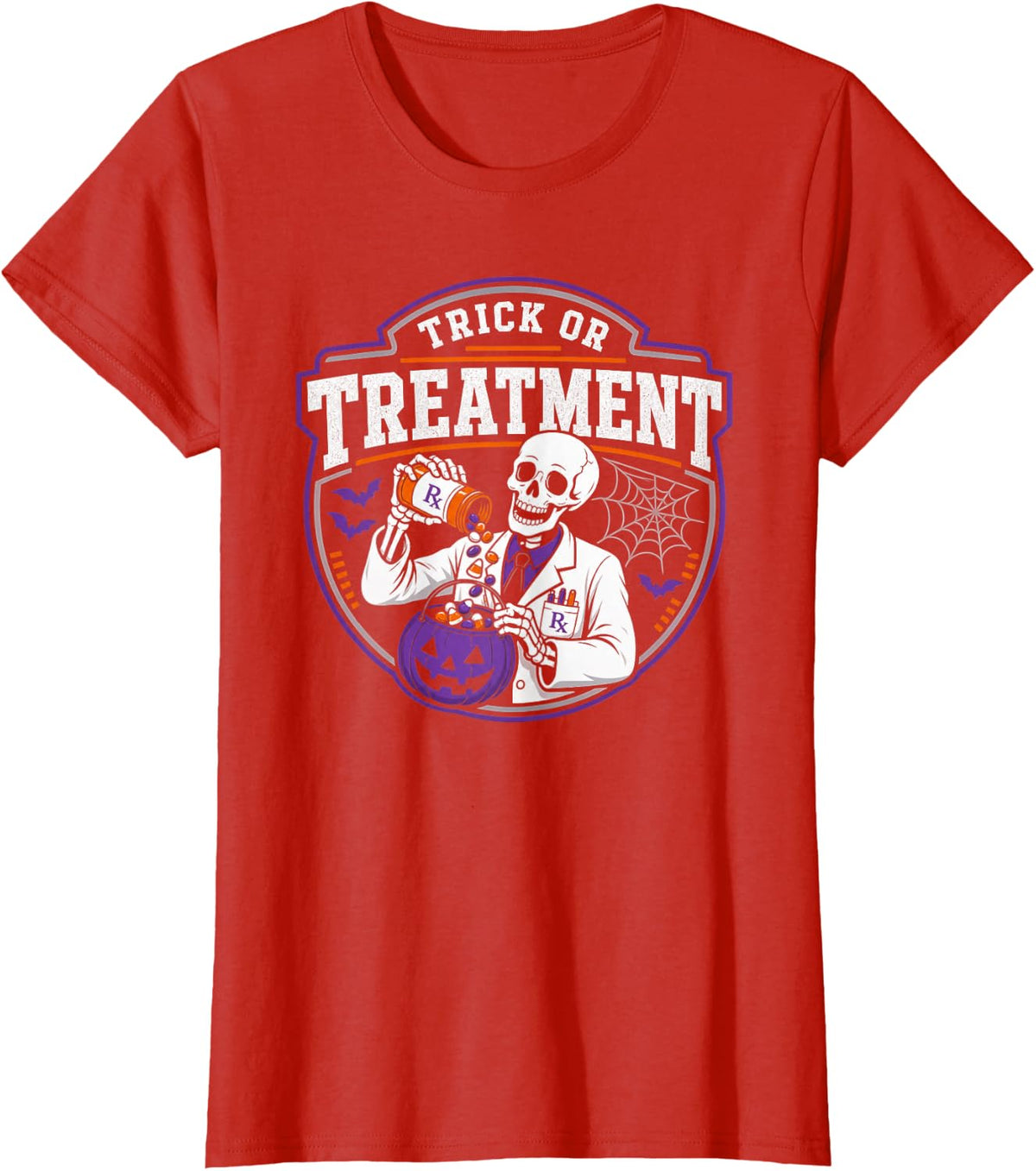 Halloween Pharmacist Trick Or Treatment T-Shirt - Red