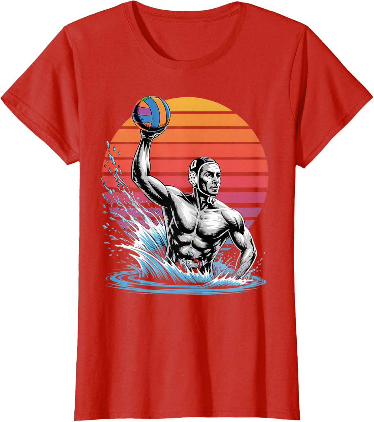 Vintage Water Polo Player Water Polo T-Shirt - Red