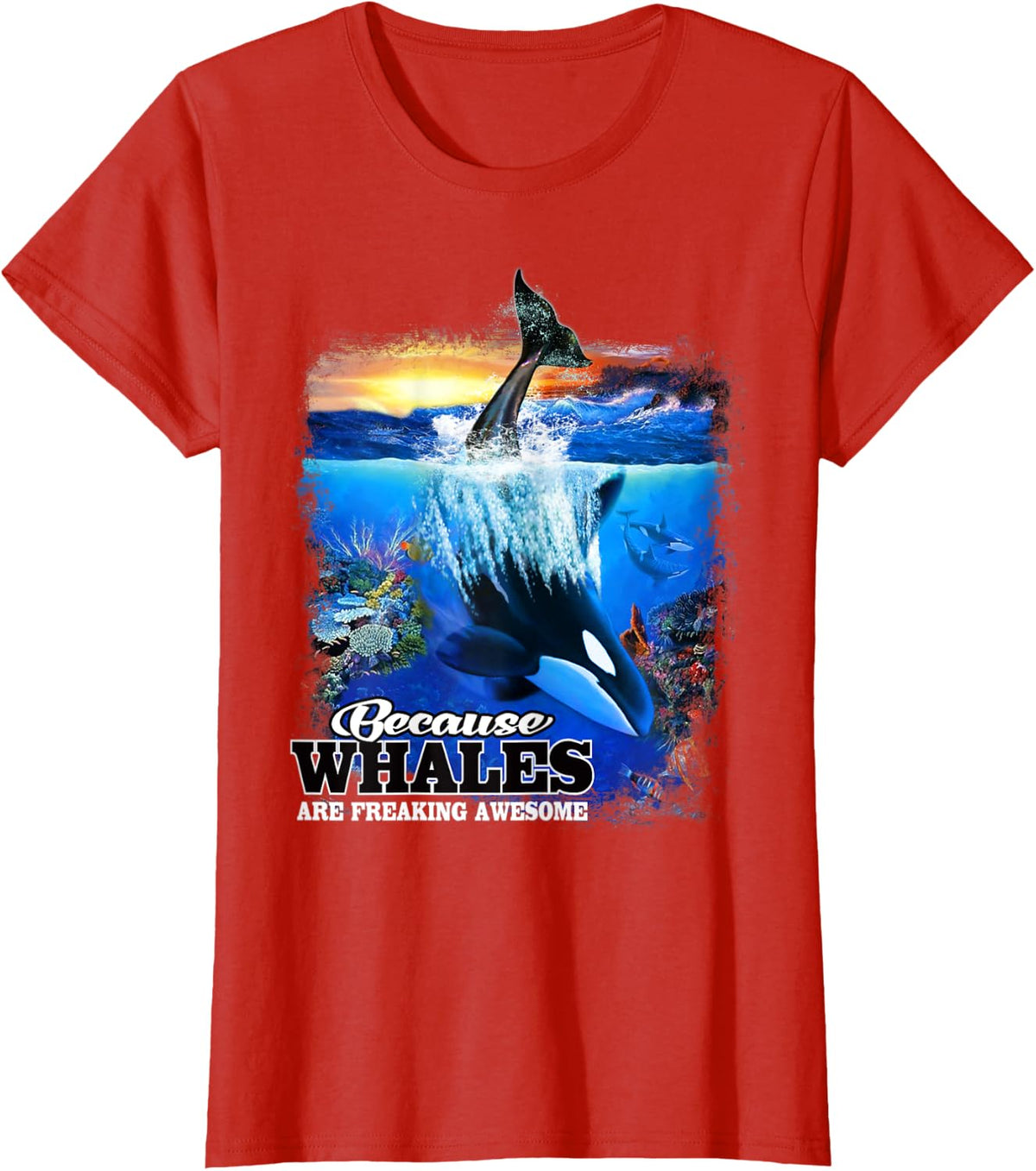 Save The Orca Killer Whale Because Whales Are Awesome T-Shirt - Red