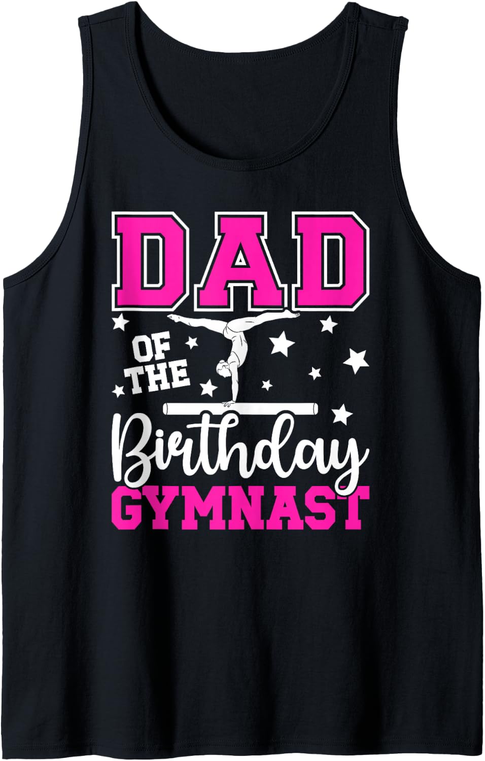 Men's Dad of The Birthday Gymnast Gymnastics Family Party Tank Top - Black
