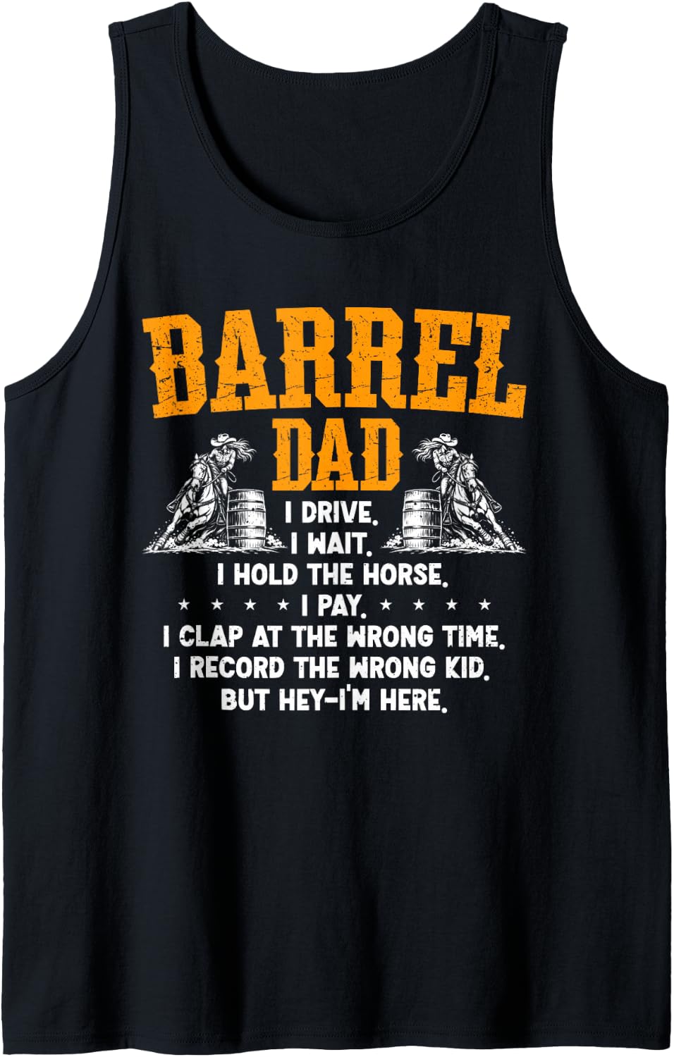 Men's Barrel Racing Dad Rodeo Dad Sleeveless Tank Top - Black