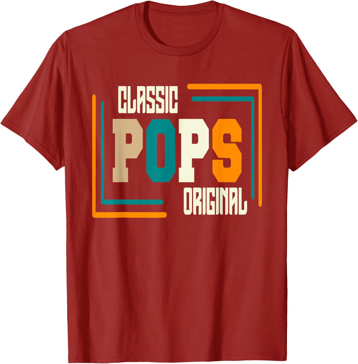 Classic Original Retro Fathers Day Vintage POPS T-Shirt - Cranberry Red