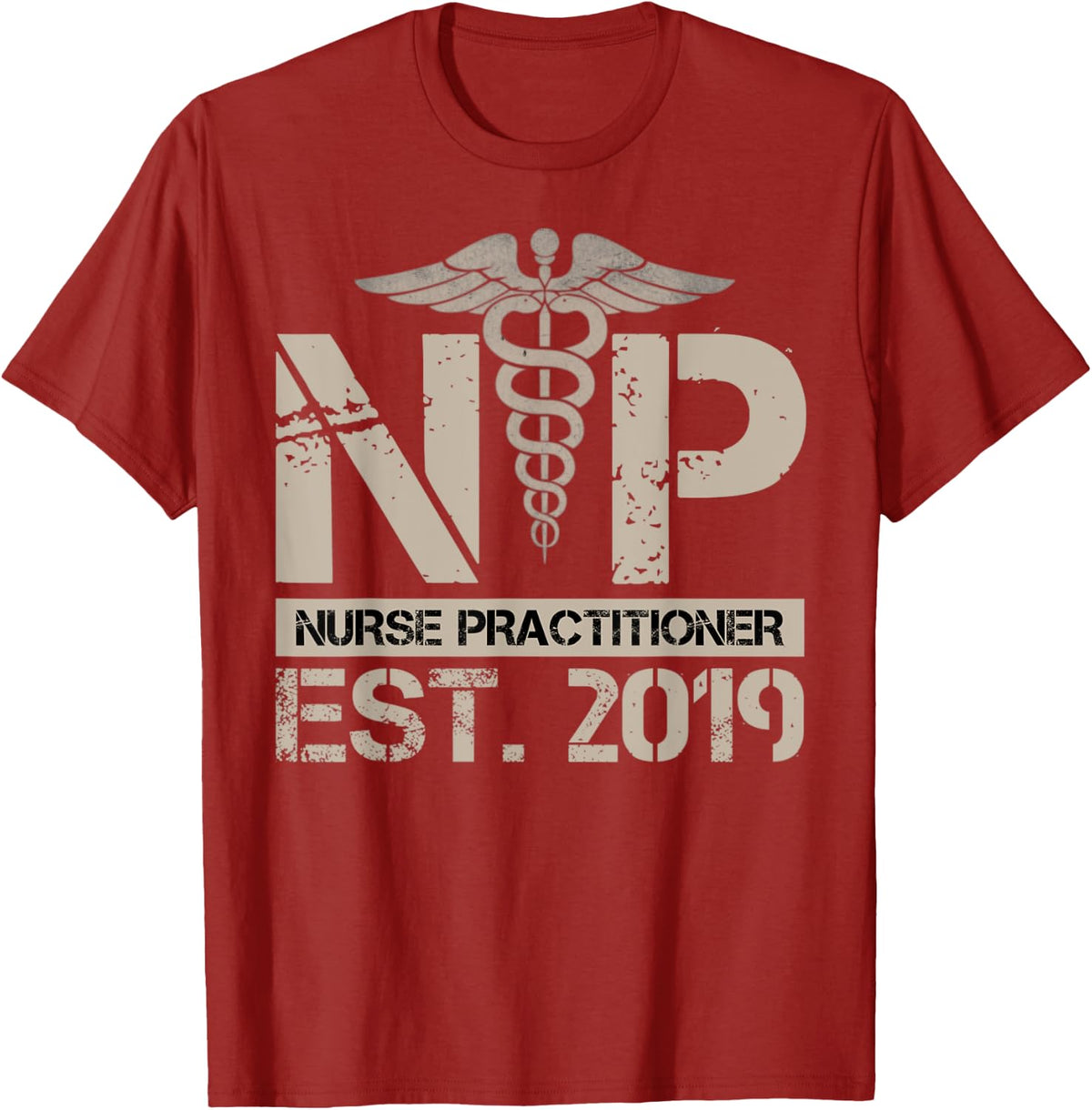 NP Nurse Practitioner Graduation Gift Tee - Nursing day T-Shirt - Cranberry Red