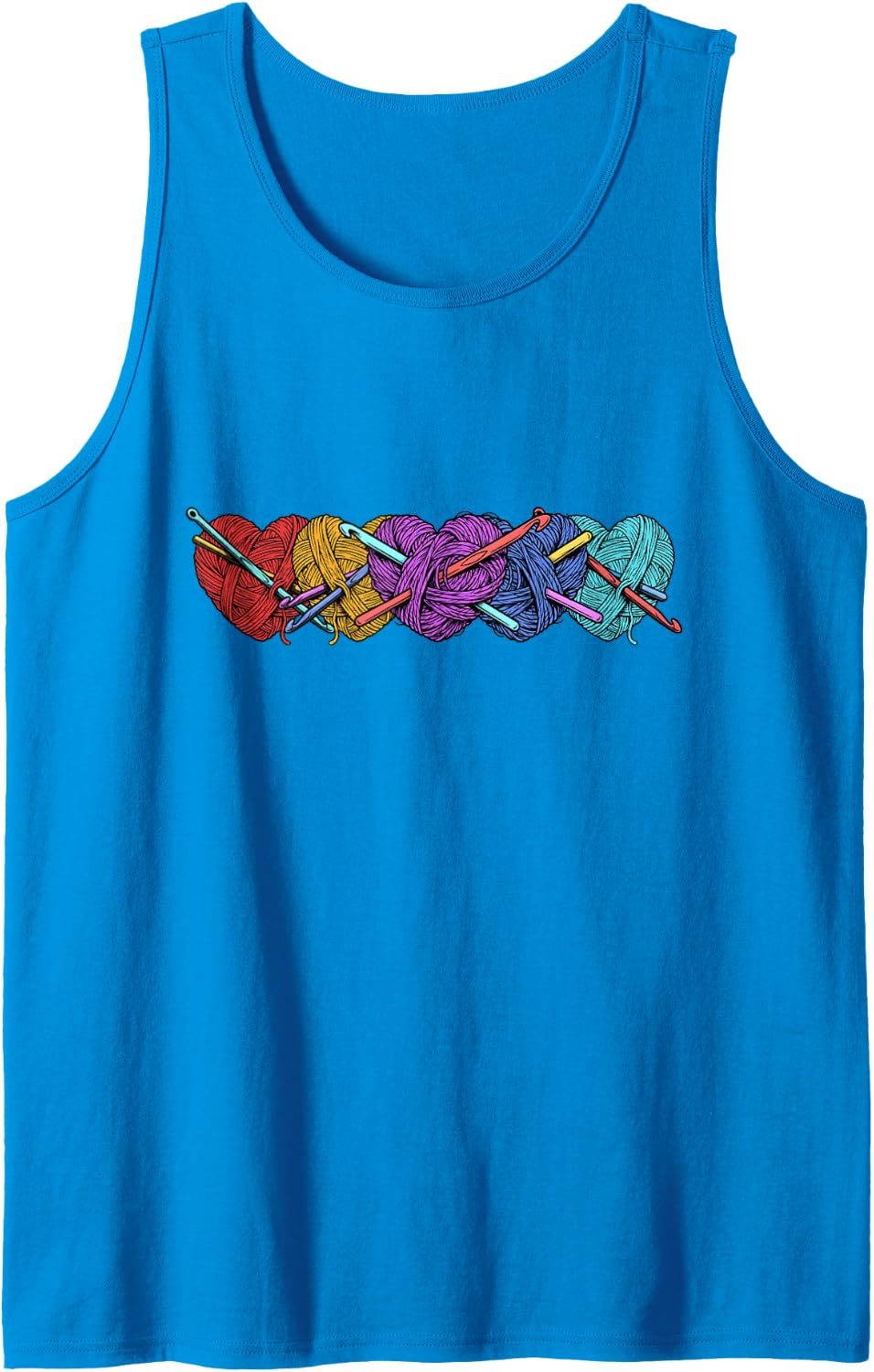 Crochet Yarn - Crocheting Crocheter Needlework Sleeveless Tank Top - Sapphire Blue