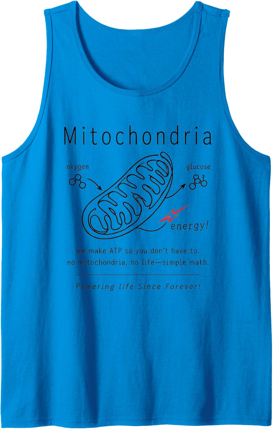 Mitochondria Tshirt Biology Teacher Science Cell Gift School Sleeveless Tank Top - Sapphire Blue