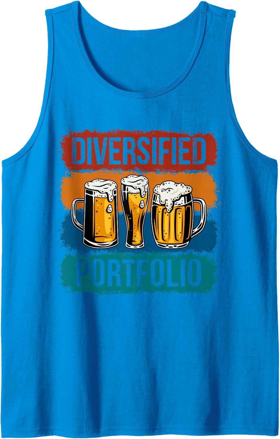 Diversified Portfolio, Vintage Beer Drinker Lover, Brewery Sleeveless Tank Top - Sapphire Blue