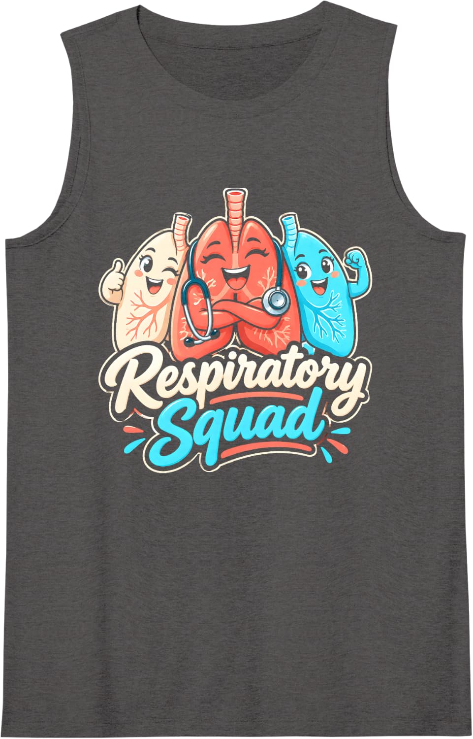 Women's Respiratory Squad Sleeveless Tank Top - Dark Heather Grey