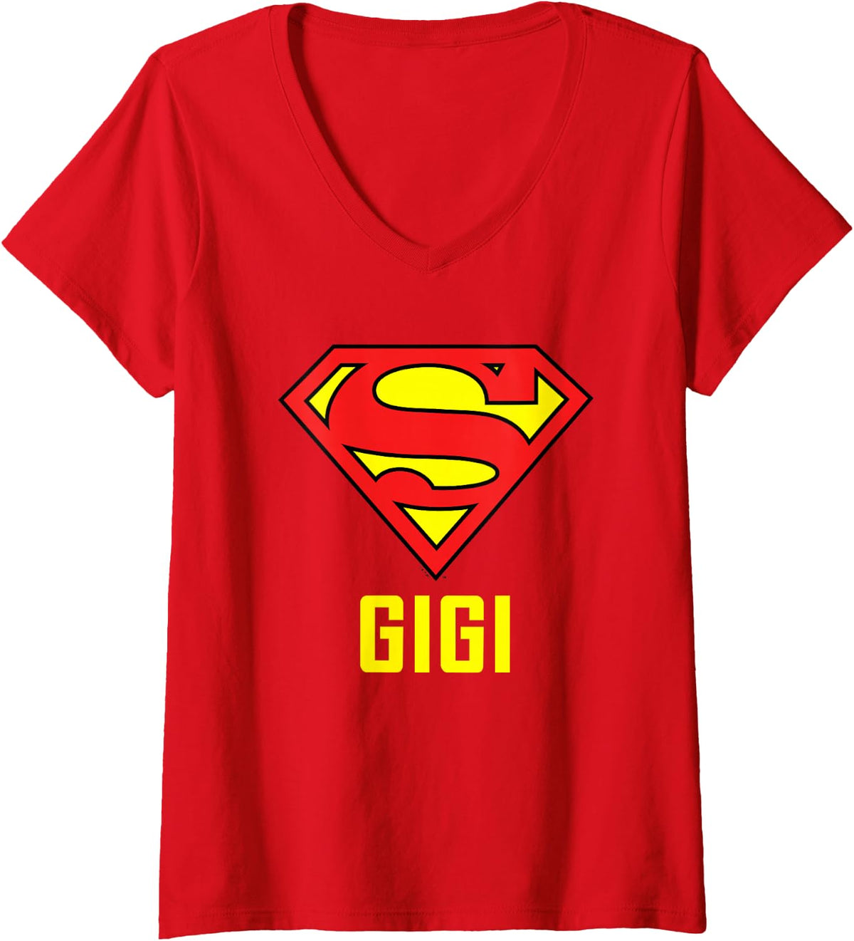 Women's Superman Super Gigi V-Neck T-Shirt - Red