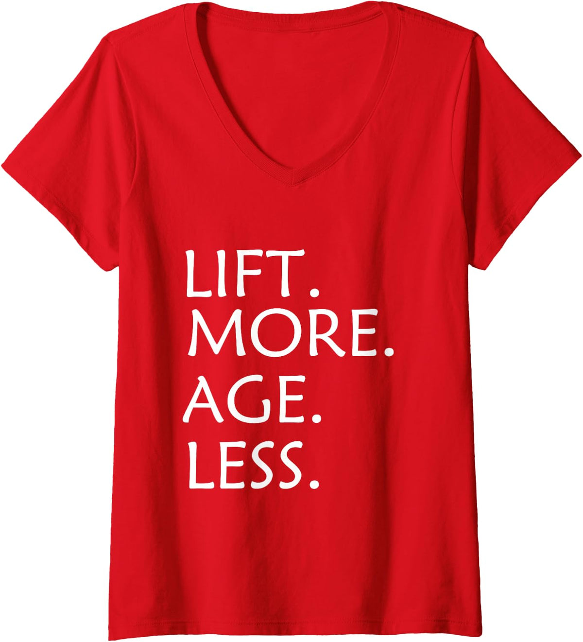 Womens LIFT MORE AGE LESS V-Neck T-Shirt - Red