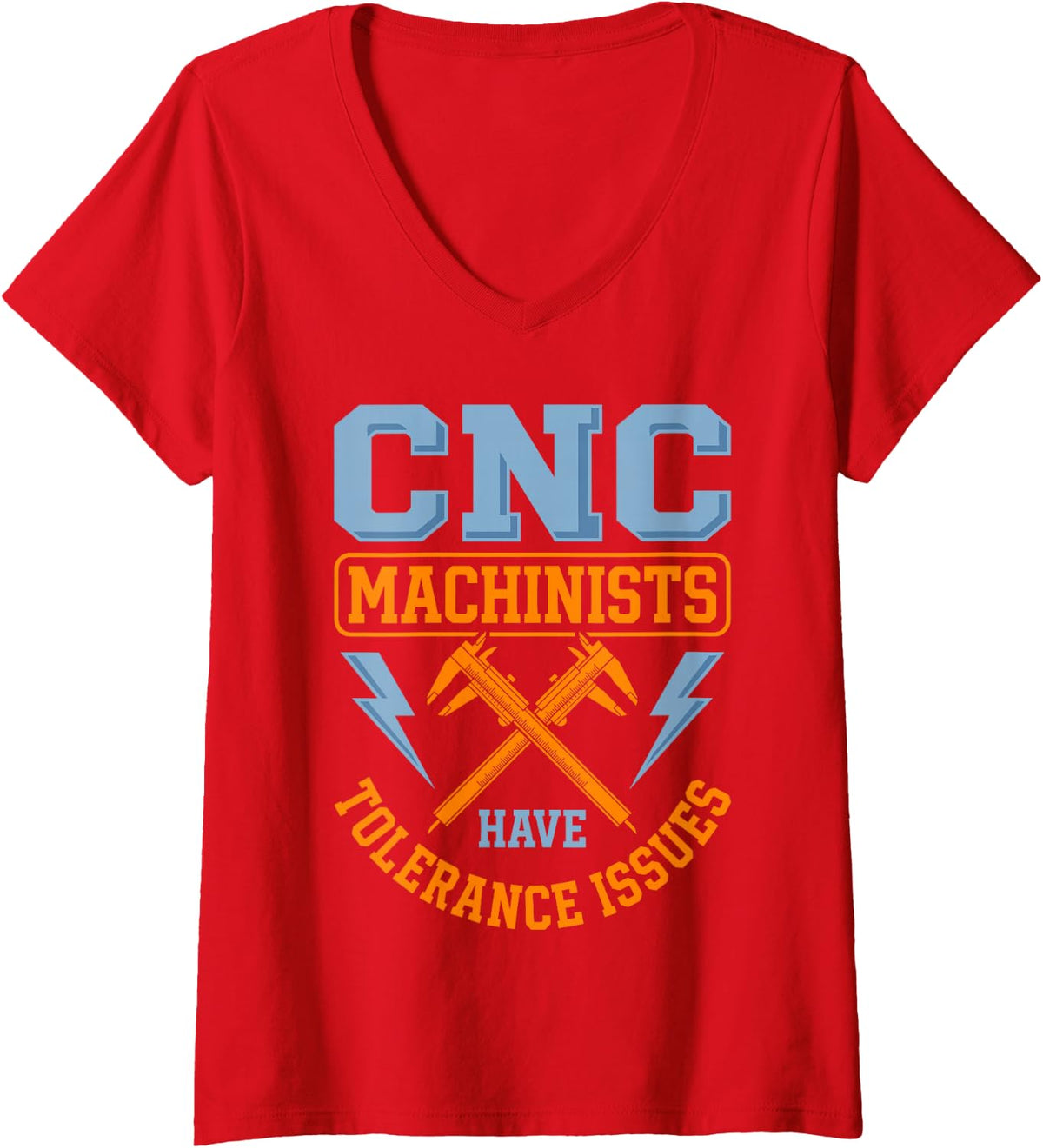 Women's Cool CNC Machinist Art for Men Women CNC Machine Machinist V-Neck T-Shirt - Red