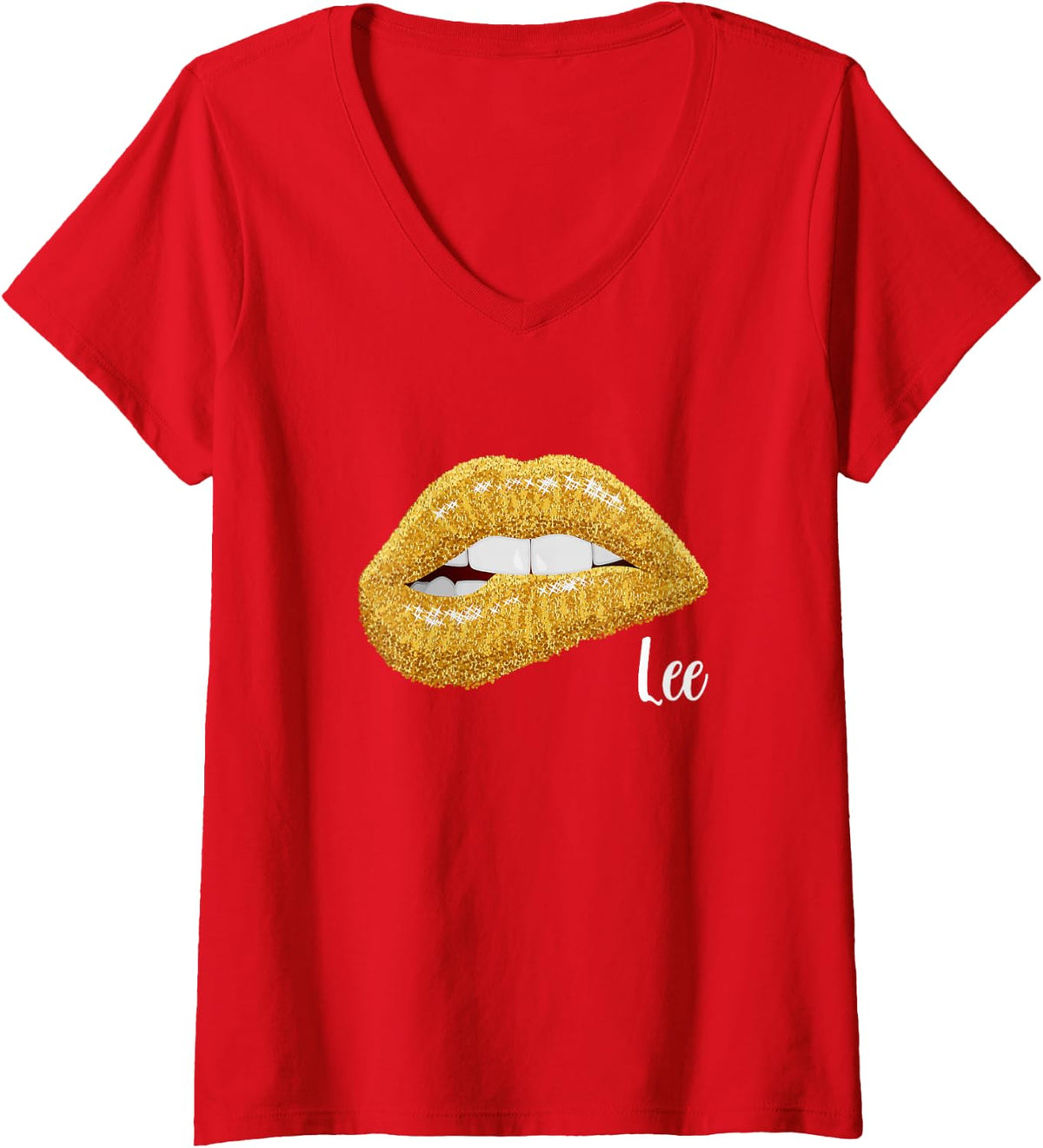 Women's Lee - First Name Gift V-Neck T-Shirt - Red