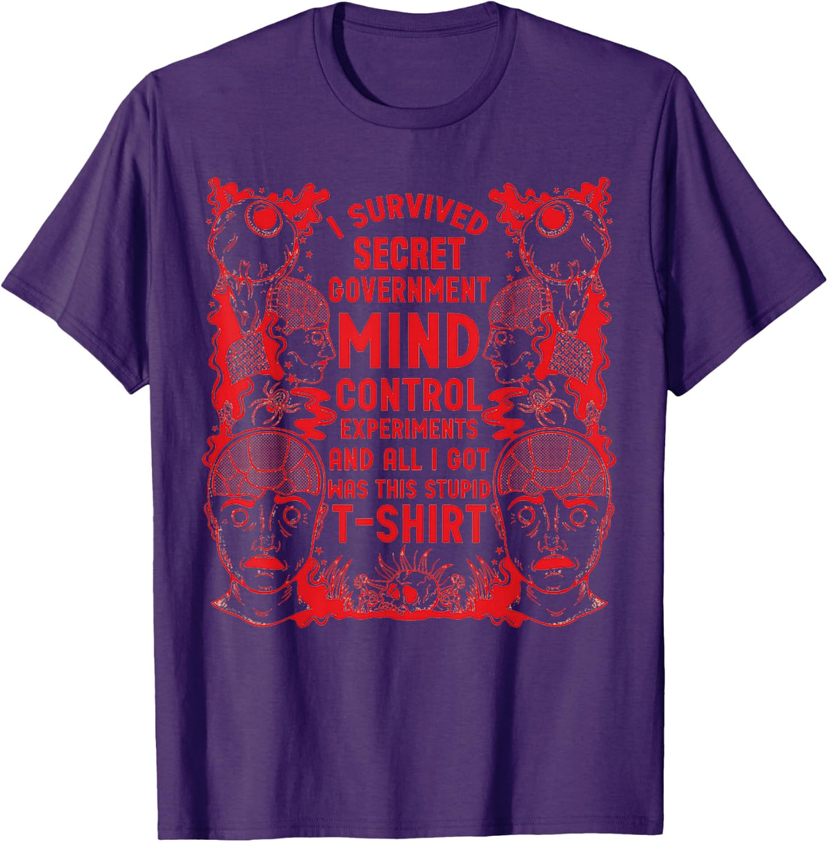 I Survived Secret Government Mind Control T-Shirt - Purple