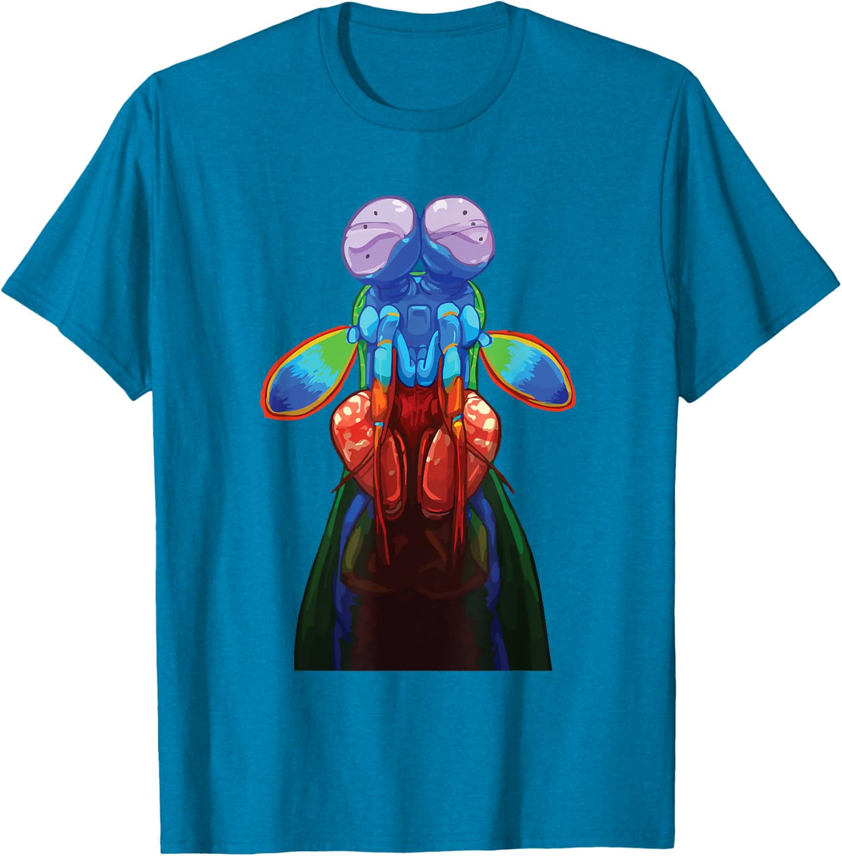 Rainbow Peacock Mantis Shrimp - Beautiful Sea Creature Gift T-Shirt - Sapphire Blue