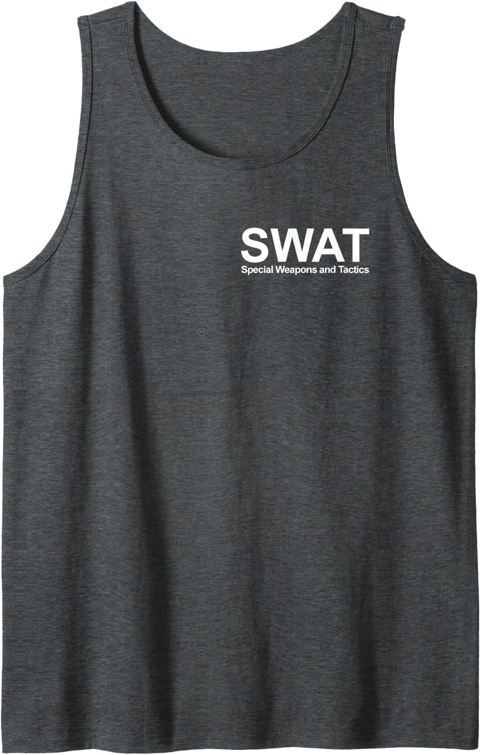 SWAT Team, Police Special Force, Tactical Unit Officer Sleeveless Tank Top - Dark Heather Grey