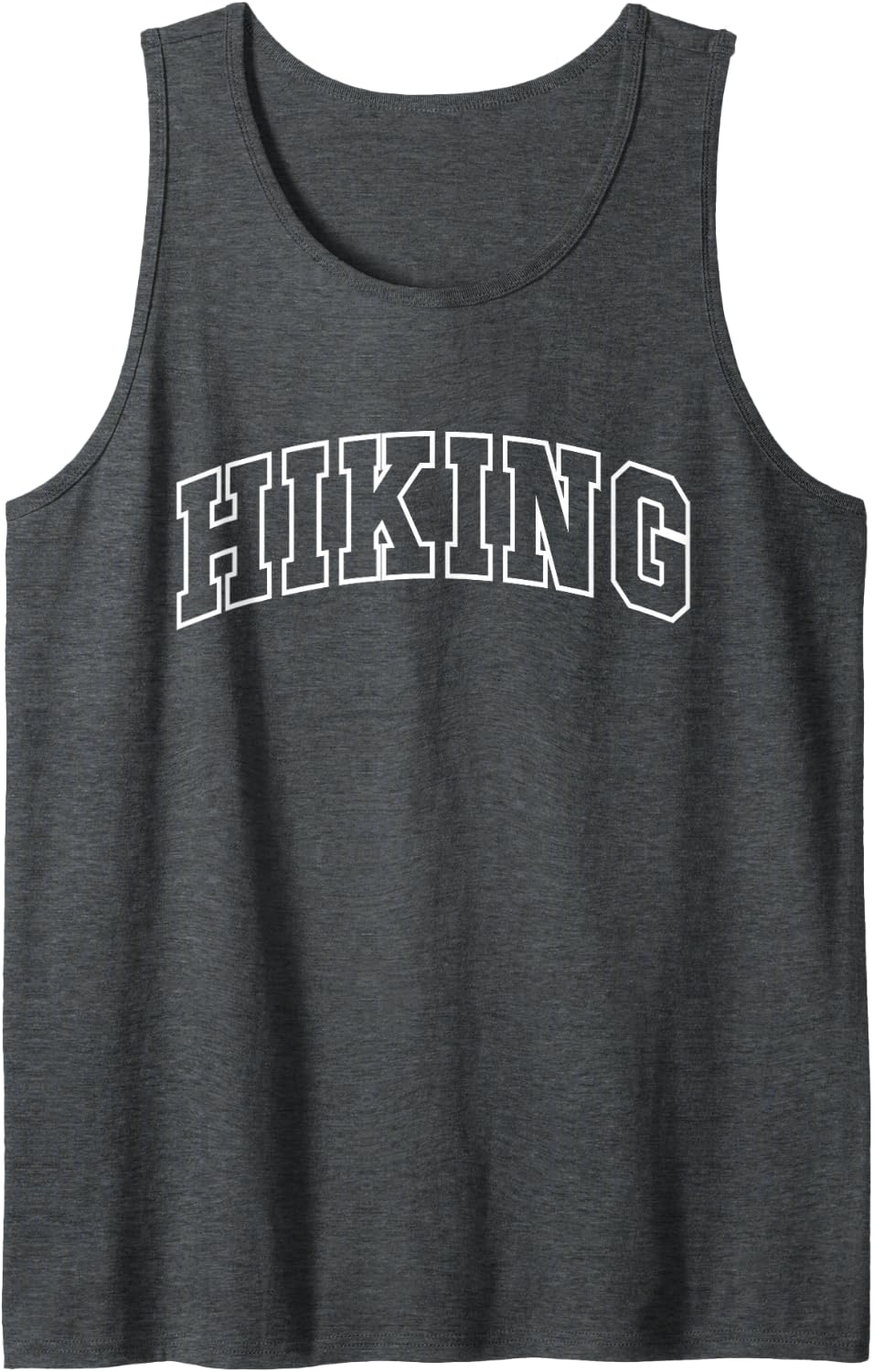 Hiking Funny Athletic Lettering Hiker Coach Sleeveless Tank Top - Dark Heather Grey