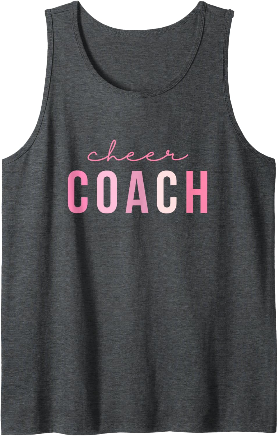 Cheer Coach Cheerleading Coach Sleeveless Tank Top - Dark Heather Grey