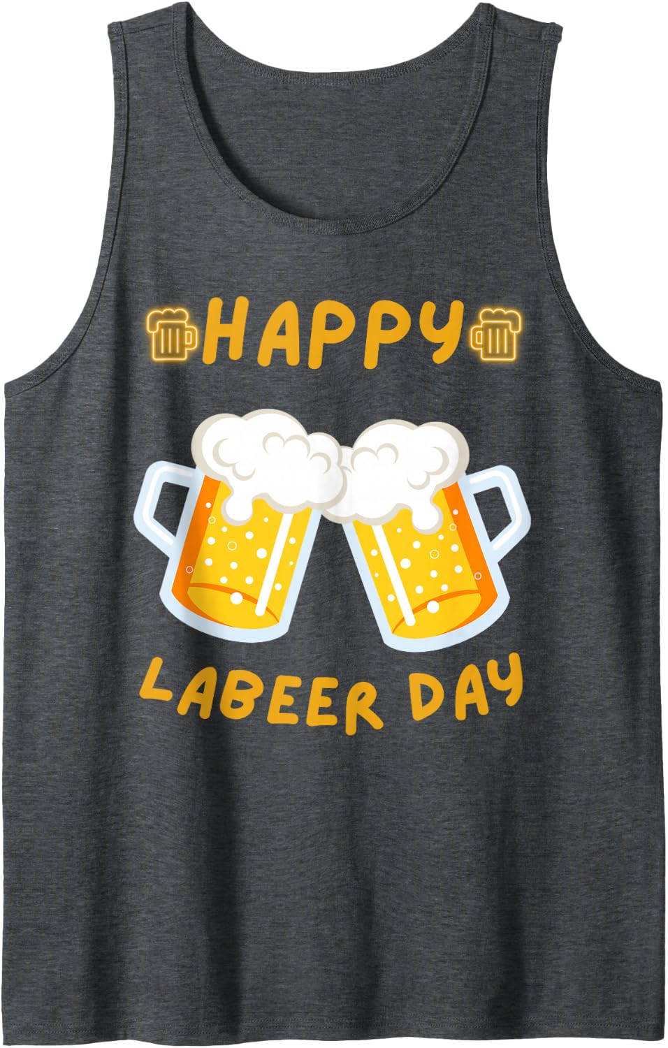 Happy Labeer Day Funny Labor Day American Worker Patriotic Sleeveless Tank Top - Dark Heather Grey