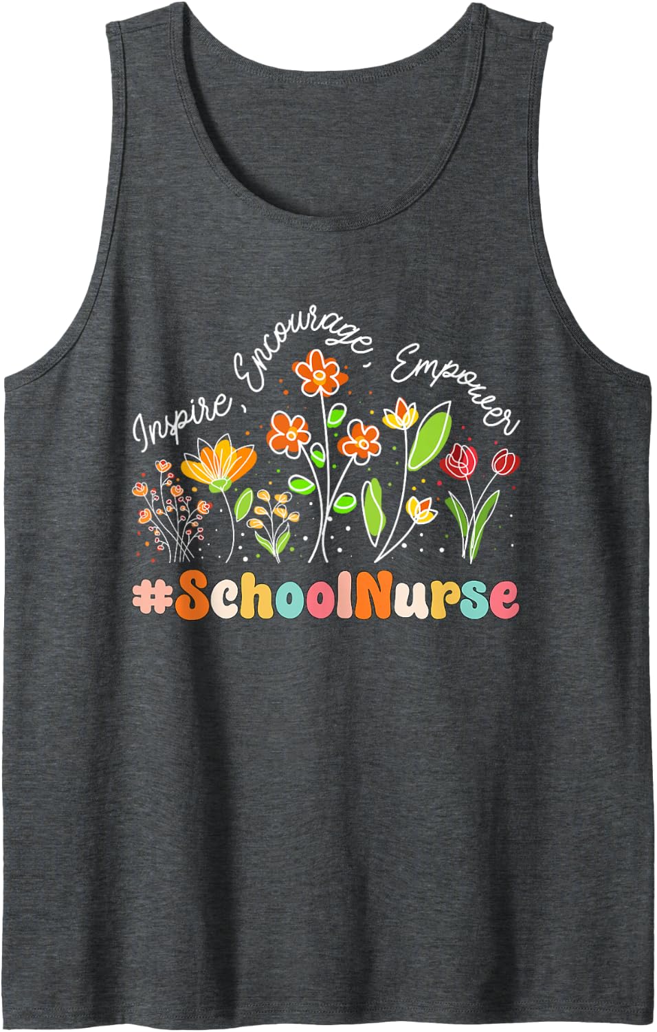 School Nurse Appreciation Week Teacher Back to School Sleeveless Tank Top - Dark Heather Grey