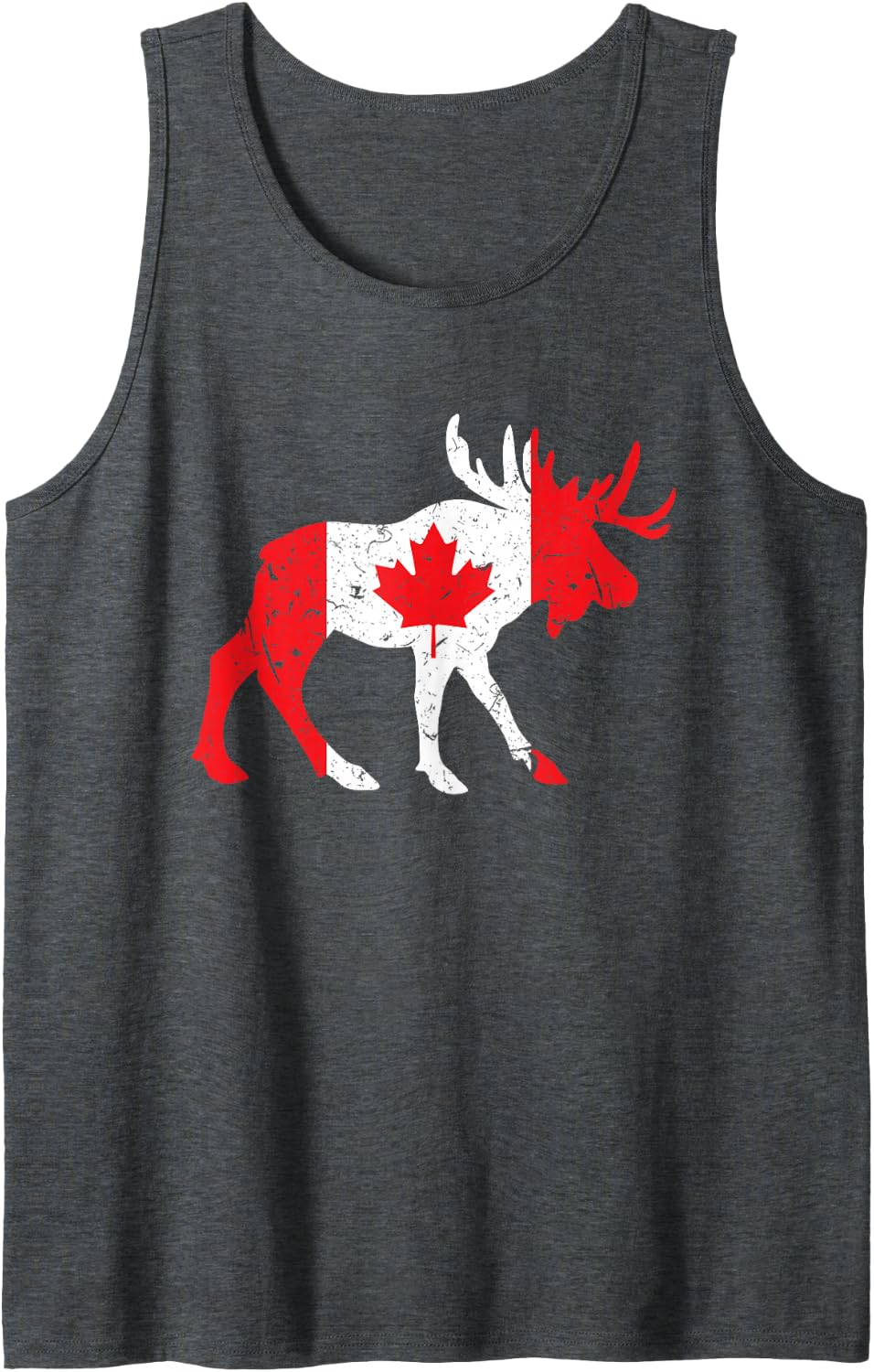 Maple Leaf Animal Canadian Flag Canada Tank Top - Dark Heather Grey