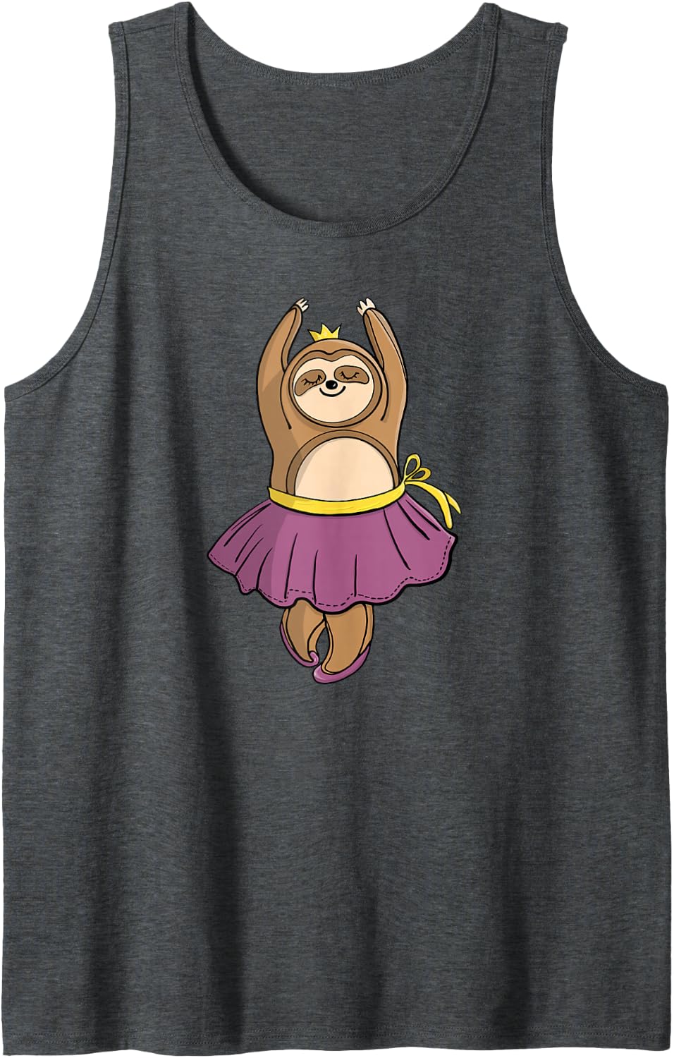 Cute Sloth Dancer Dancing Ballet Gift Perezoso Sleeveless Tank Top - Dark Heather Grey