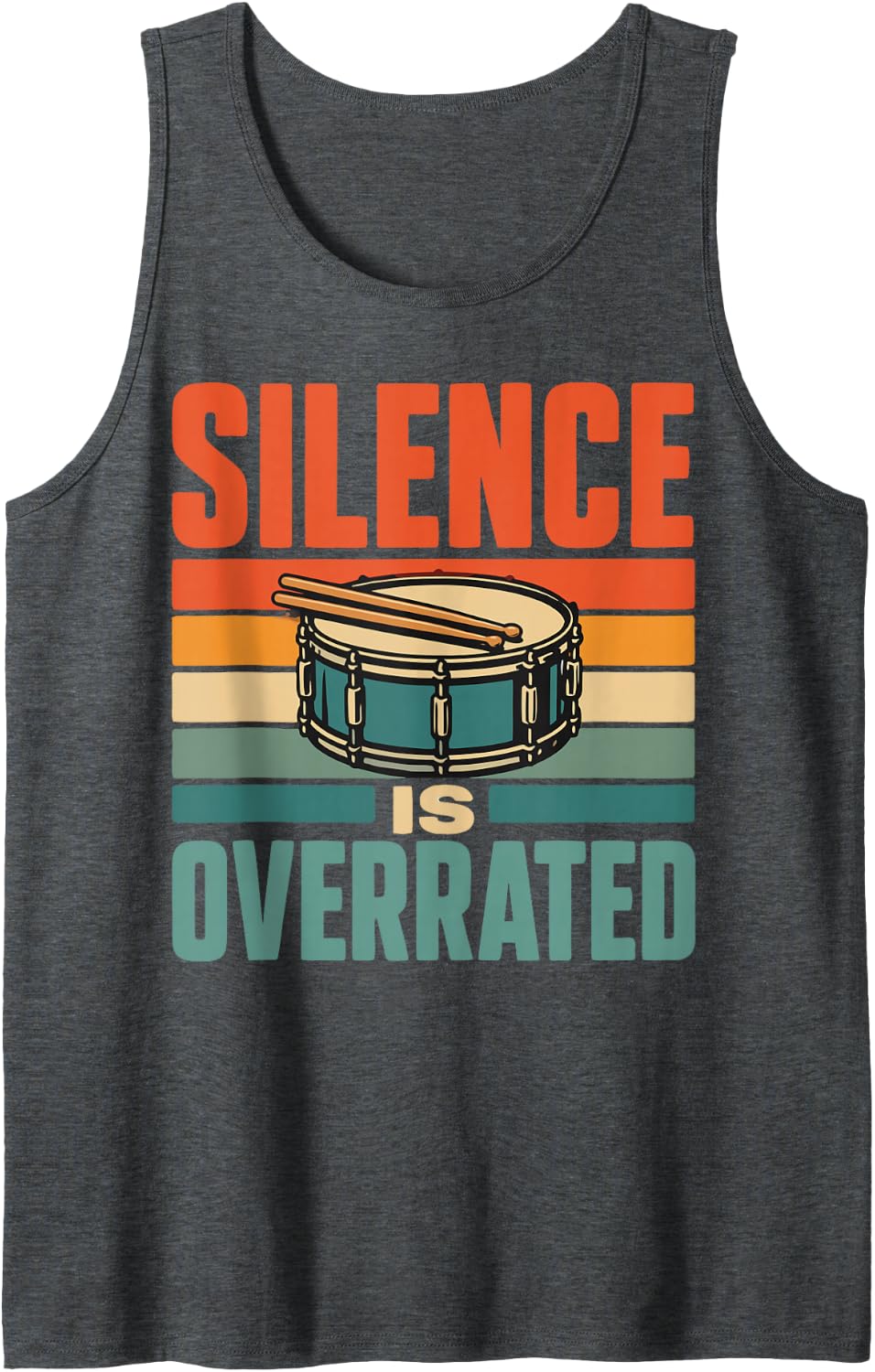 Drumming Humor Percussion Drum Kit Drummer Sleeveless Tank Top - Dark Heather Grey