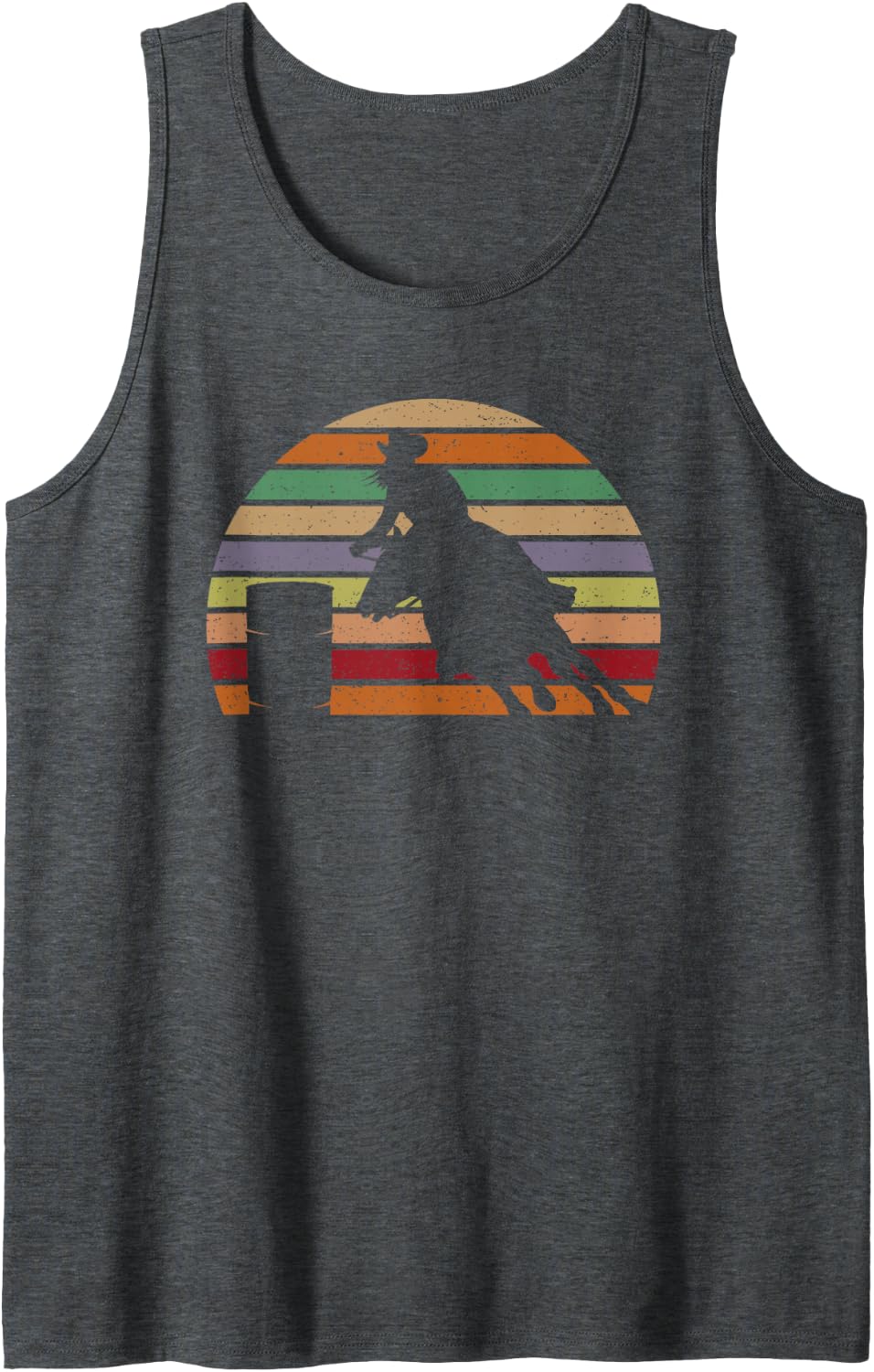 Barrel Racing, Race, Racer, Horse, Women, Girls, Retro Sleeveless Tank Top - Dark Heather Grey