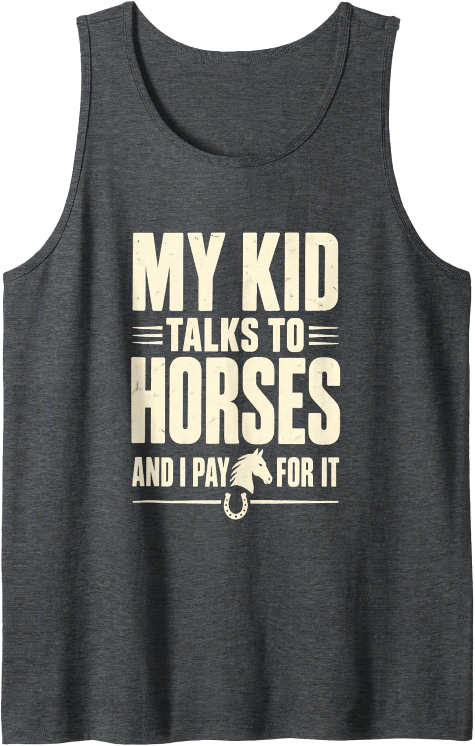 Horse Mom Equestrian Parent Horseback Riding Barn Women Sleeveless Tank Top - Dark Heather Grey