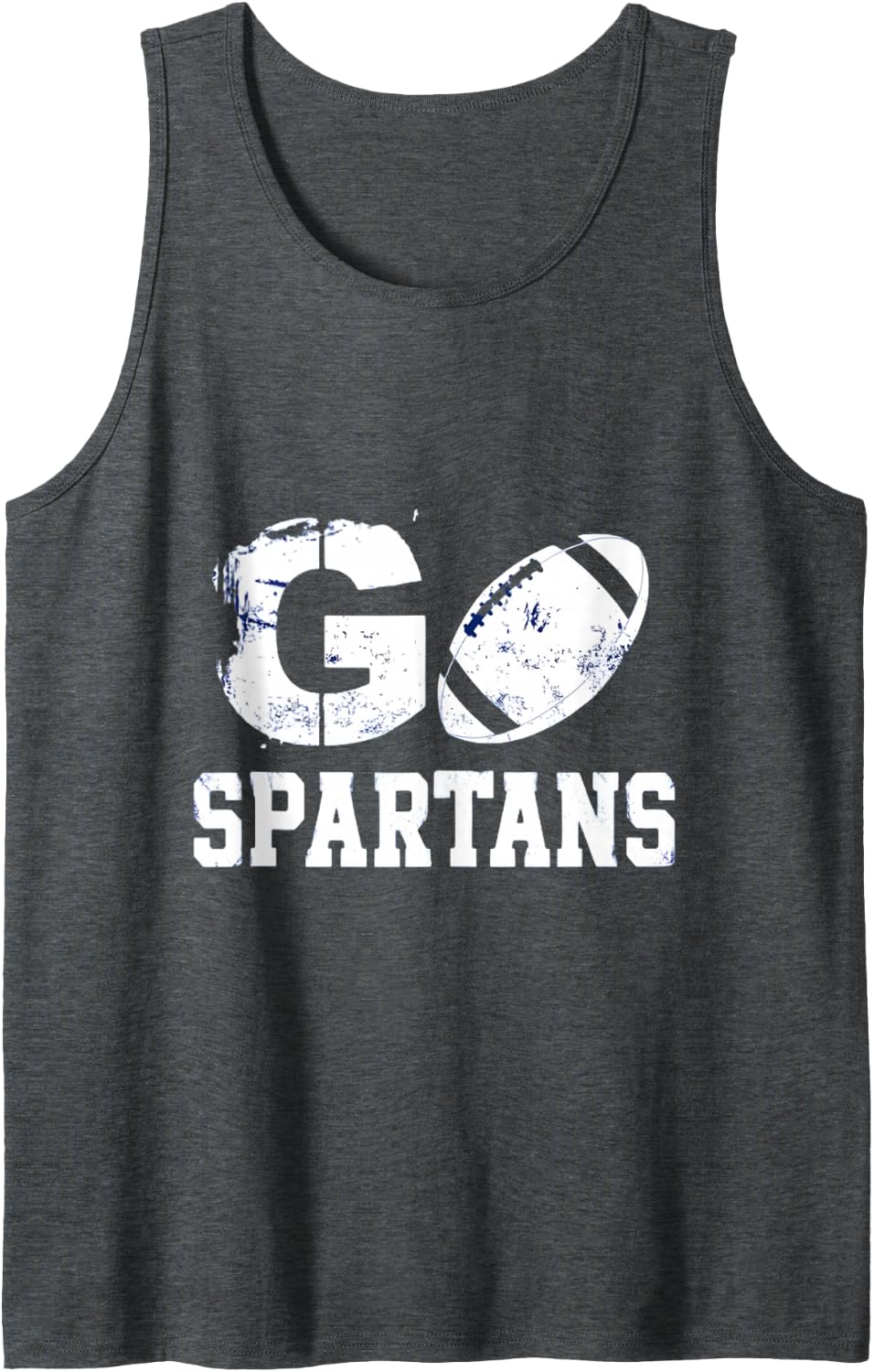 Go Spartans Football Vintage Tank Top - Dark Heather Grey