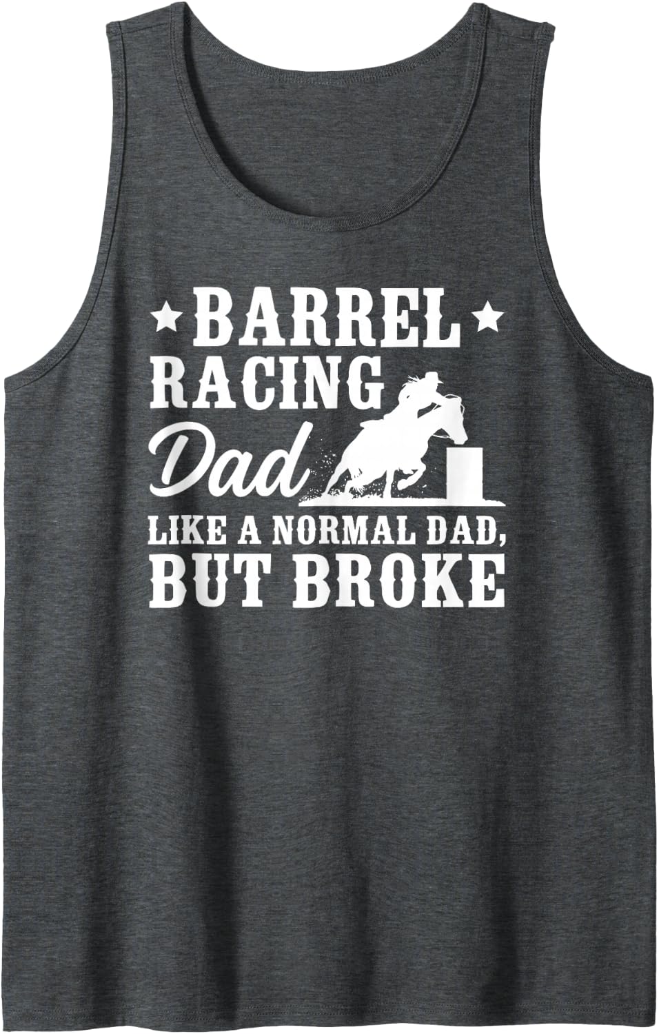 Men's Barrel Racing Dad Definition Barrel Racer Dad Sleeveless Tank Top - Dark Heather Grey