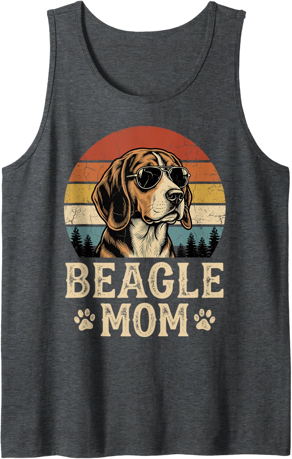 Beagle Mom Sleeveless Tank Top - Dark Heather Grey