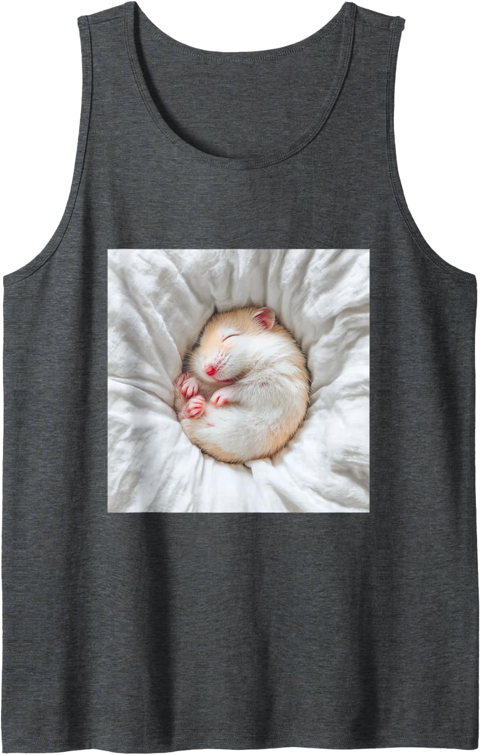 Sleeping Hamster Cute Rodent Pet Animal Tank Top - Dark Heather Grey