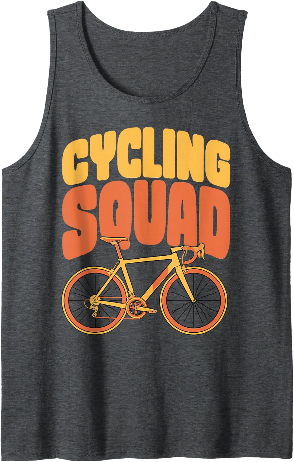 Cycling Squad Road Bike Team Group Cyclist Sleeveless Tank Top - Dark Heather Grey