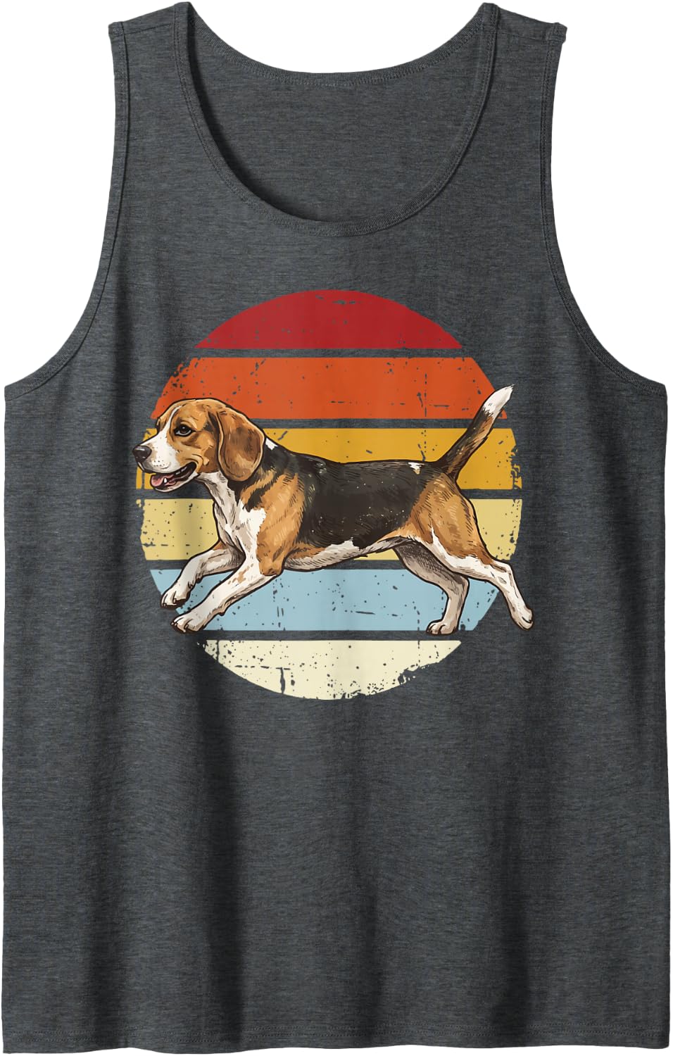 Beagle Retro Sleeveless Tank Top - Dark Heather Grey