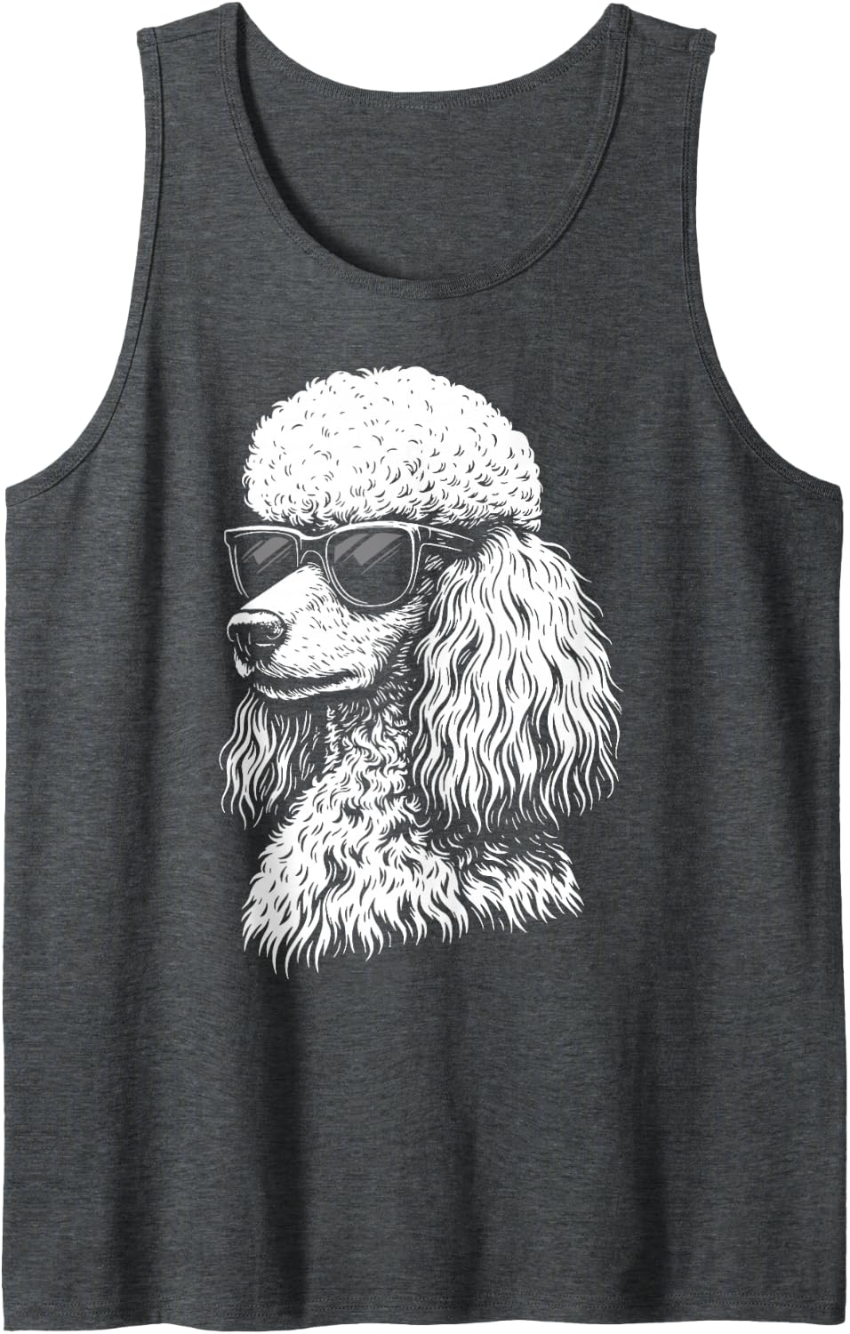 Poodle Sunglasses Tank Top - Dark Heather Grey