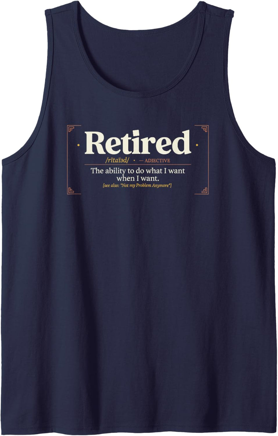 Sarcastic Retired Definition for Women Enjoying Rest Tank Top - Navy Blue