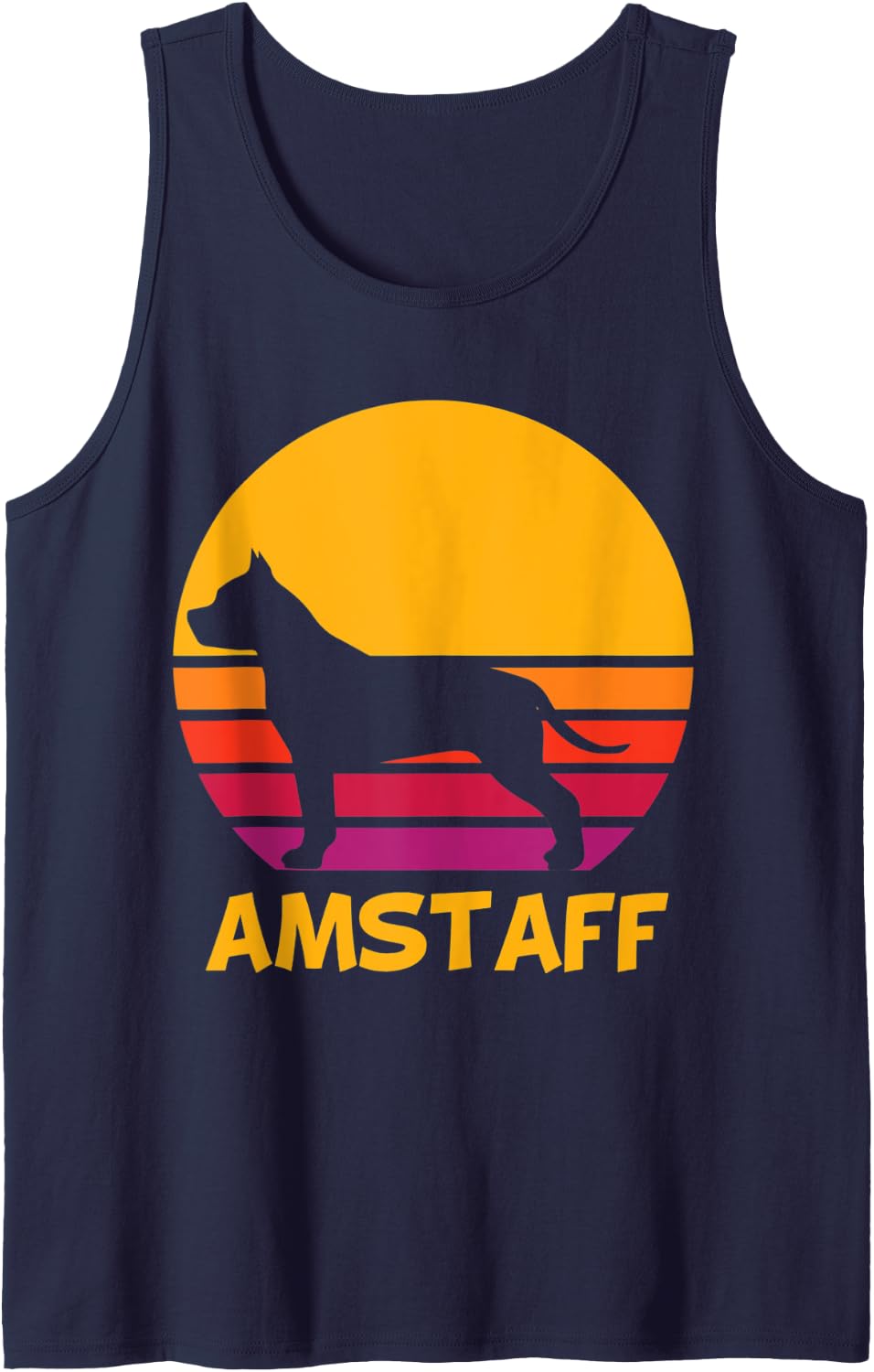 Staffordshire Terrier américain Retro amstaff dog Owner Tank Top - Navy Blue